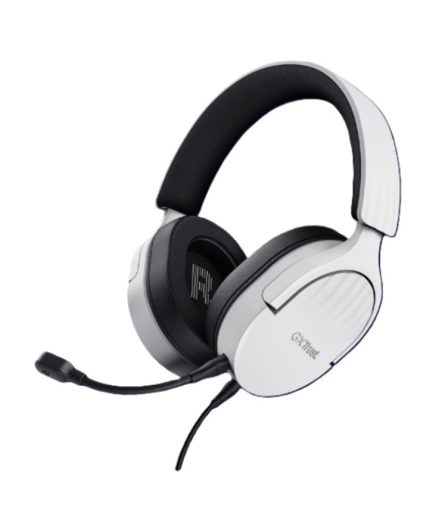 Headset trust gaming gxt 489 blanco fayzo 25210 microfono desmontable plegable cable trenzado 1,2m jack 3.5mm control remoto