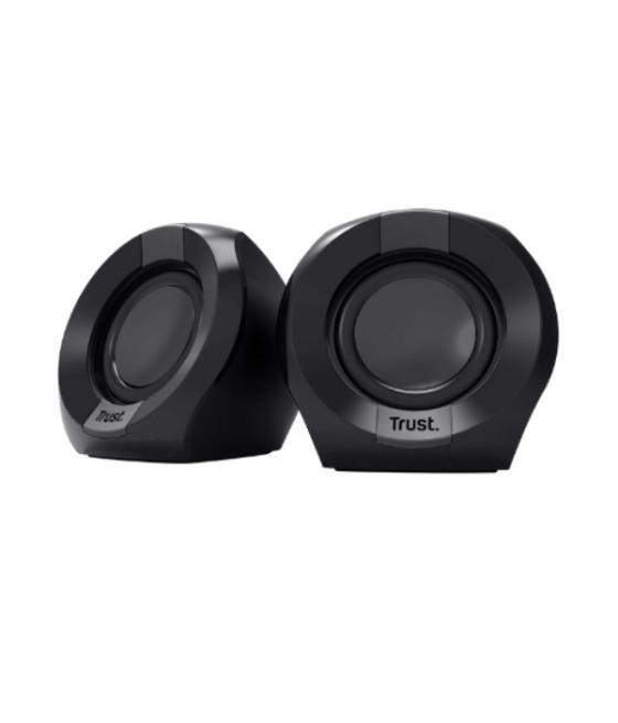 Altavoces 2.0 trust polo 25164 4w rms max 8w control de volumen jack 3.5 alimentados por usb color negro 25164