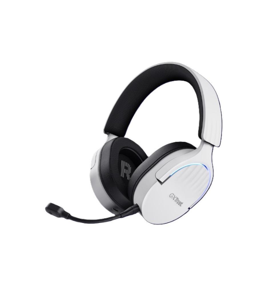 Headset bluetooth trust gaming fayzo gxt 491 blanco 25304 bt y usb 2.4ghz microfono desmontable y flexible carga usb-c controles