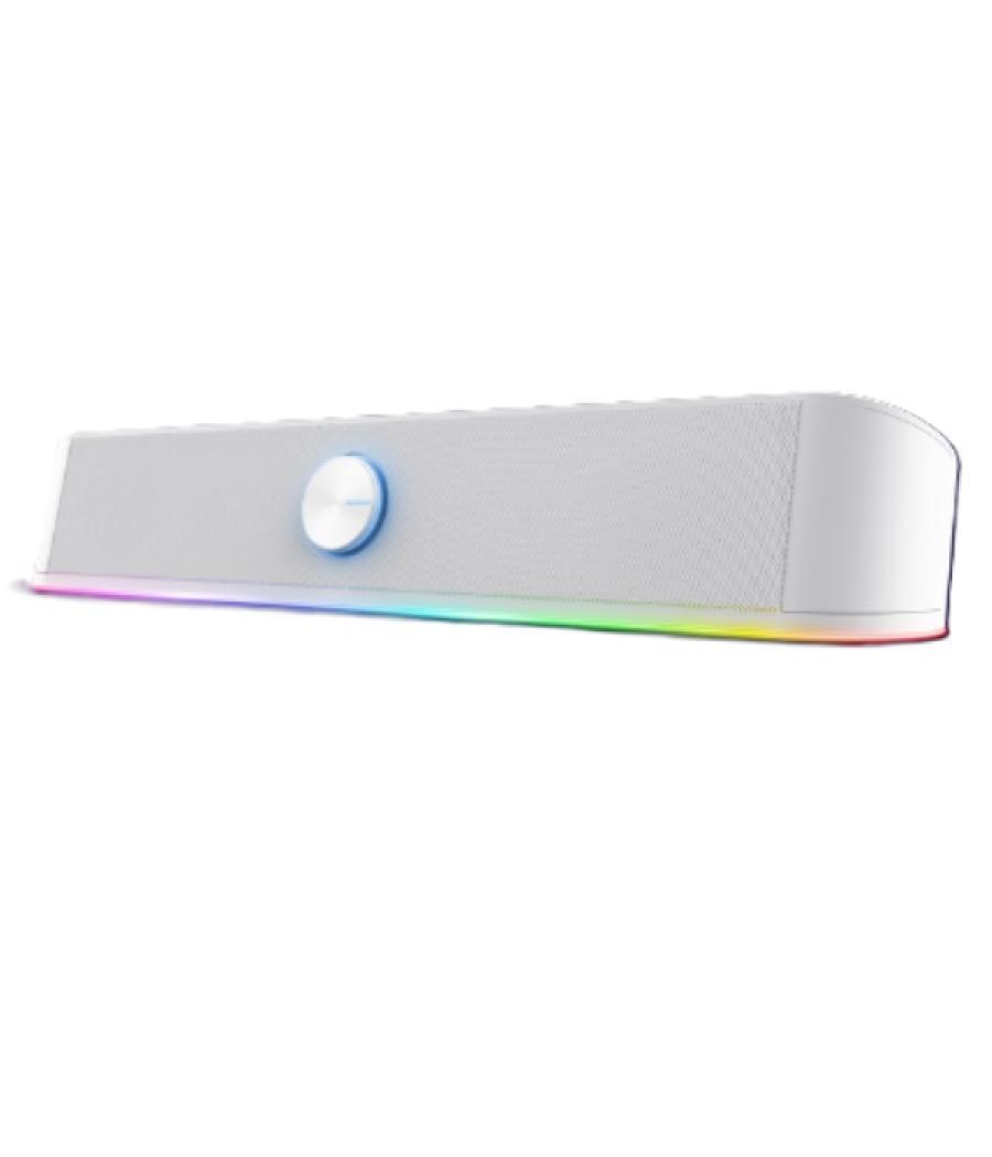 Barra de sonido trust gxt thorne blanco 25110 rgb 12w jack 3.5mm alimentado usb control de volumen