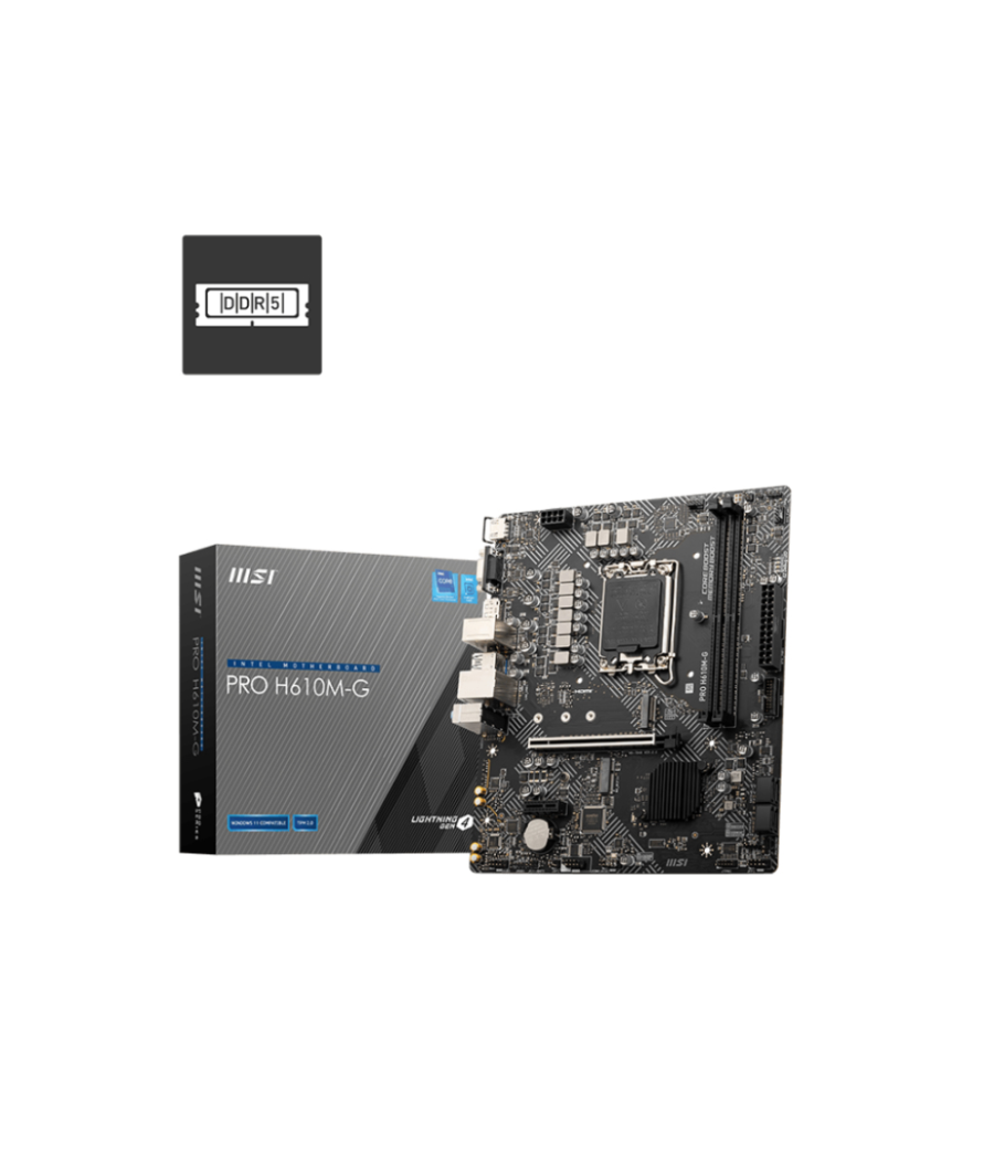 Placa base msi pro h610m-g 1700 matx 2xddr5