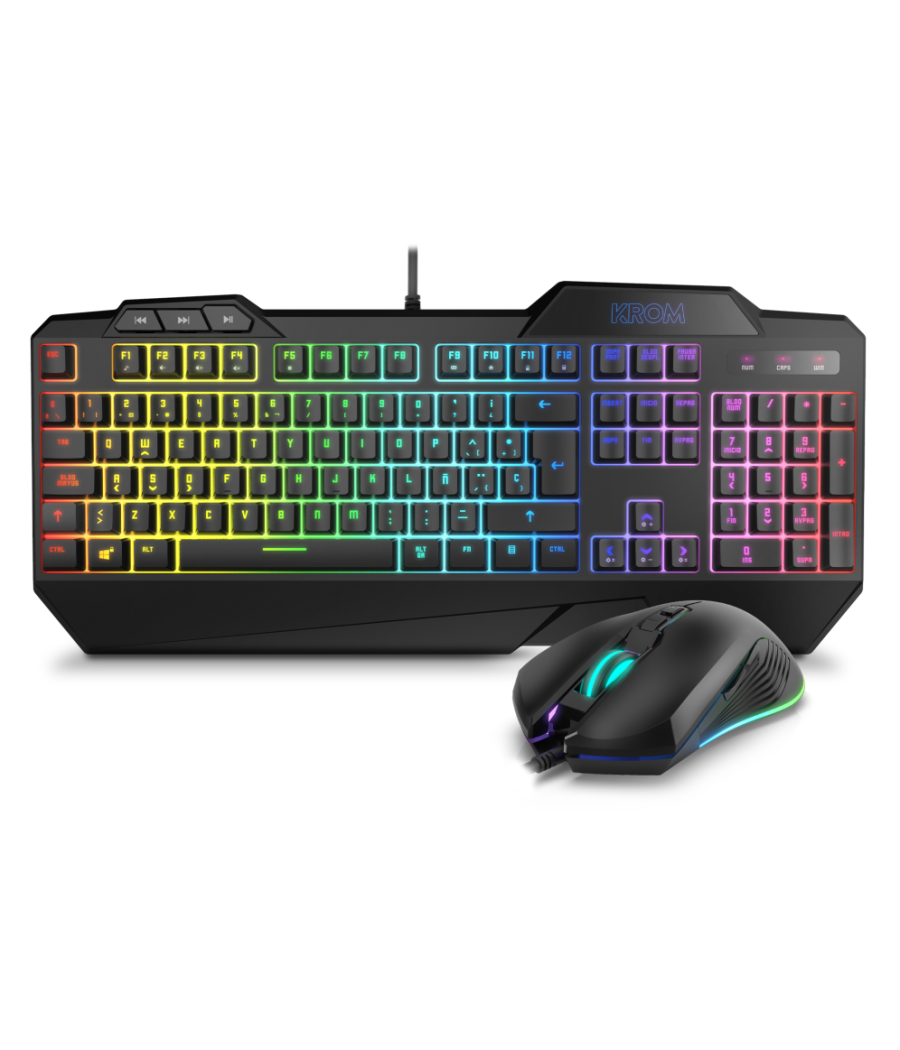 Pack krom teclado semimecanico y raton krusher sp