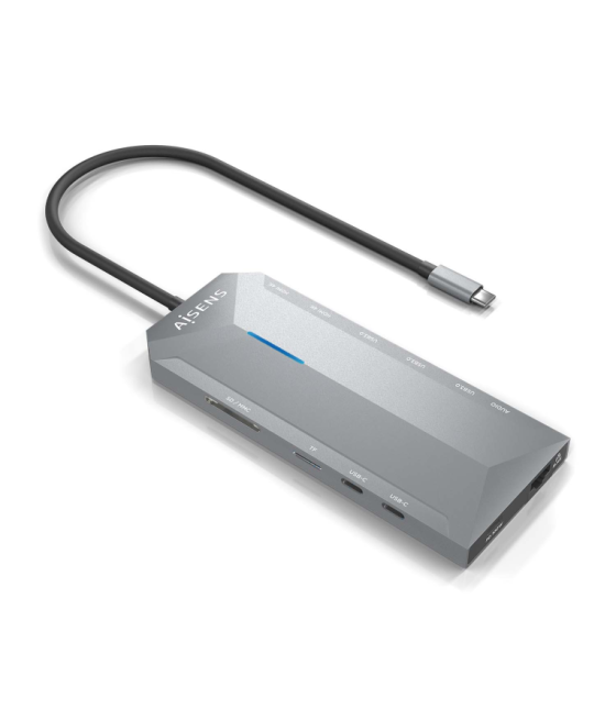 Usb-c dock aisens 12 en 1 2xhdmi 4k rj45 3xusb-a 2xusb-c 1xusb-c pd 15cm