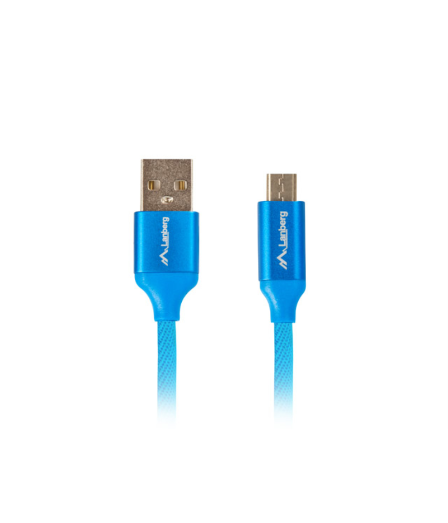Cable usb lanberg 2.0 macho/micro usb macho quick charge 3.0 1.8m azul