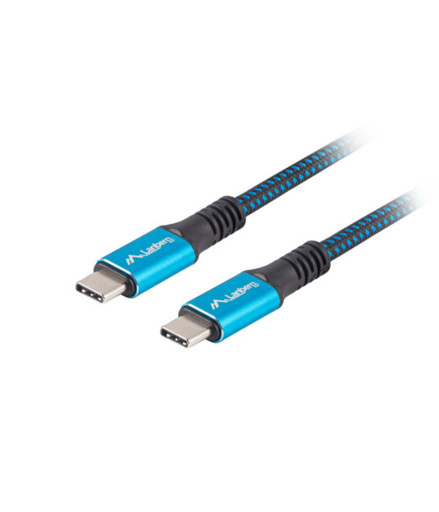 Cable usb-c 4.0 lanberg macho/macho 0.5m 100w 8k 30hz negro/azul