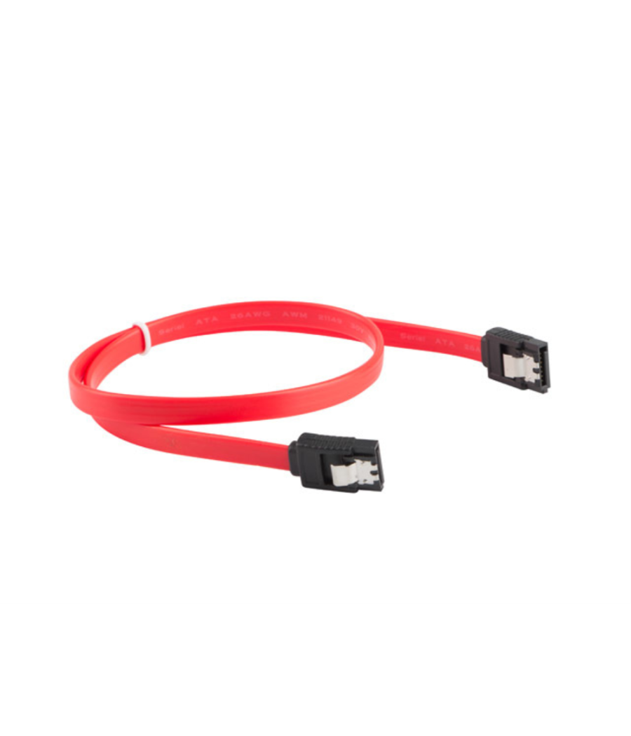Cable sata iii lanberg 6gb/s hembra hembra clip metal 30cm rojo