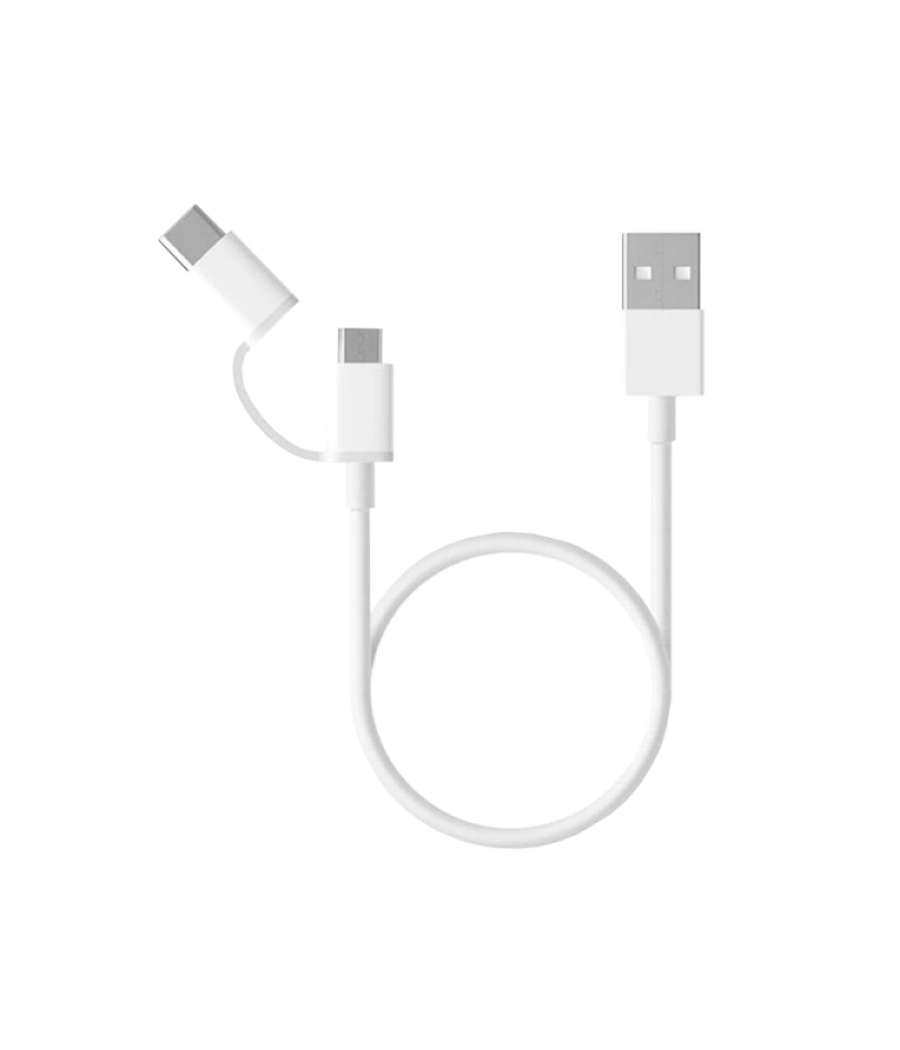 Cable usb xiaomi mi 2-in-1 cable micro usb tp tipo c 100cm blanco