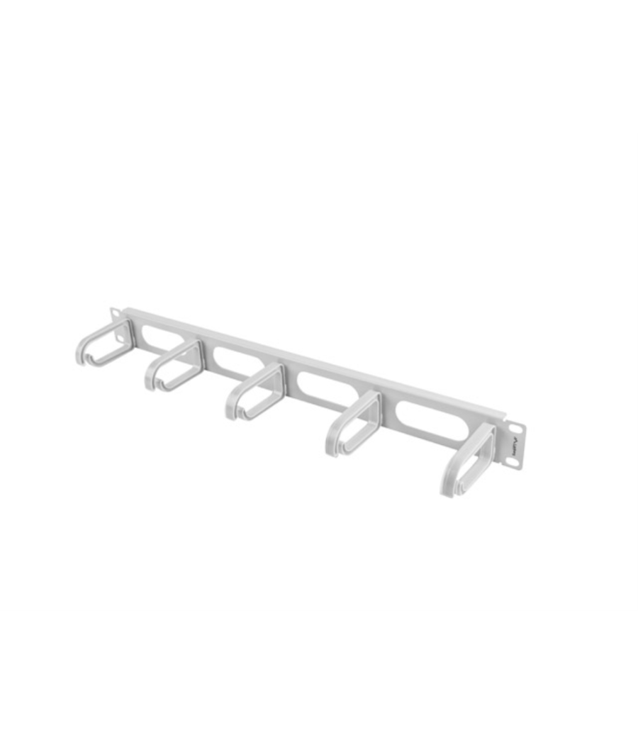 Organizador de cables lanberg 5 anillas plastico 1u tipo b rack 19 gris