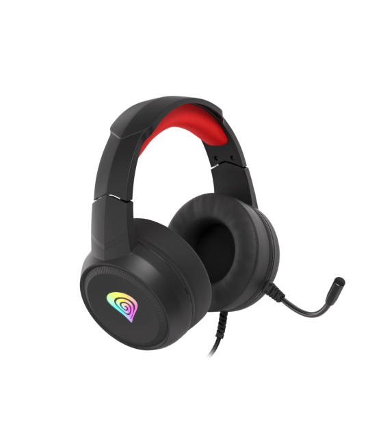 Auriculares gaming genesis neon 200 2.0 rgb pc,ps4,xbox one y switch negro-rojo