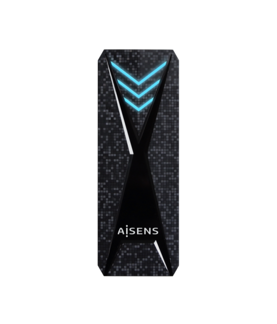 Aisens caja externa m.2 ngff rgb gaming asm2-rgb013b nvme a usb3.2 gen2 negra