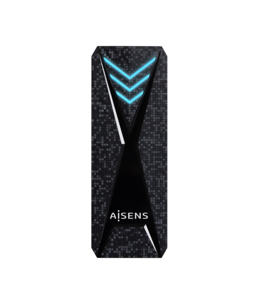 Aisens caja externa m.2 ngff rgb gaming asm2-rgb013b nvme a usb3.2 gen2 negra