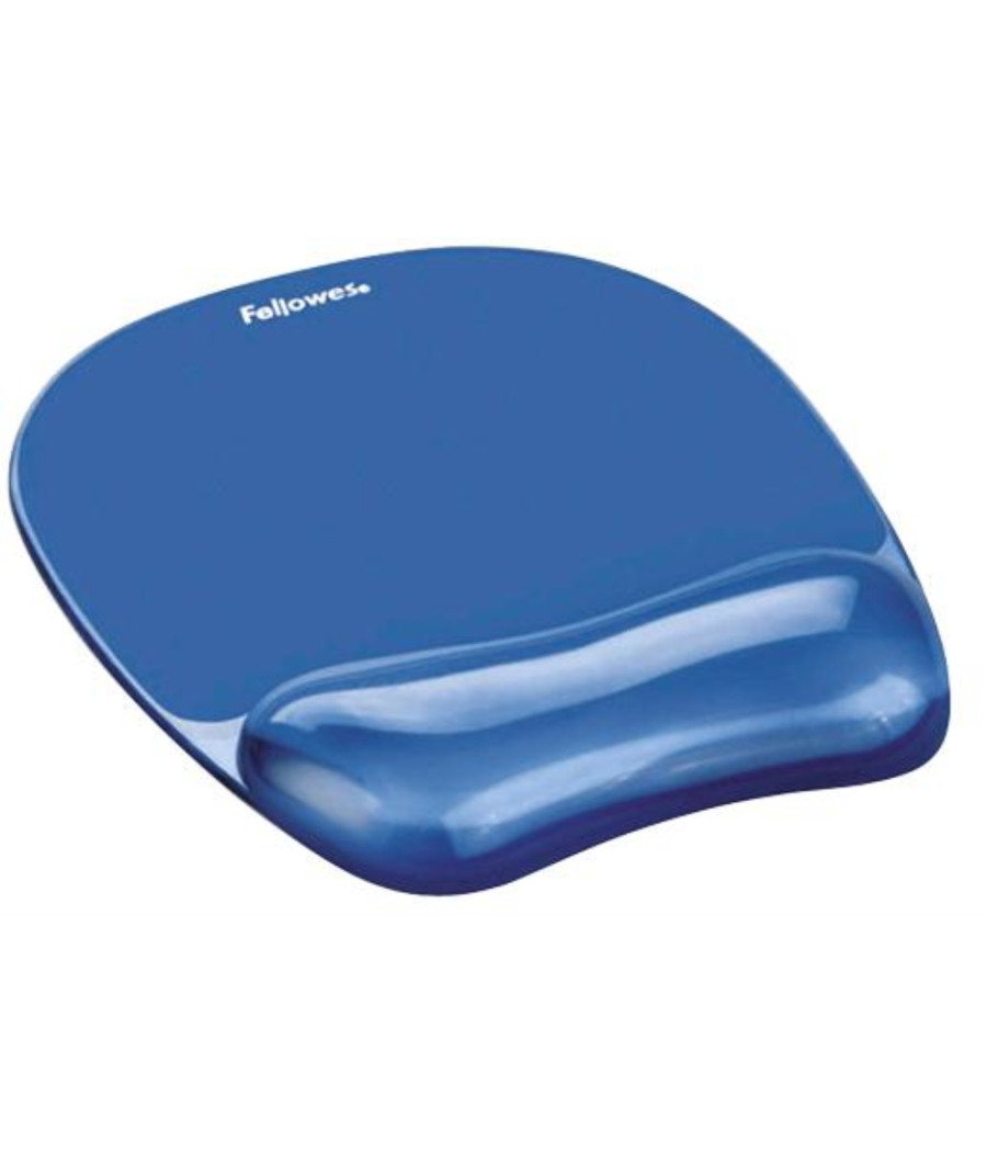 Alfombrilla y reposamuñecas gel crystal azul fellowes