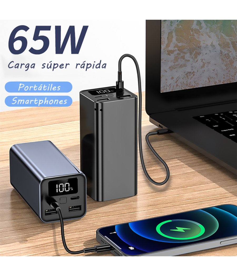 Powerbank leotec 20000mah pd 65w carga rapida