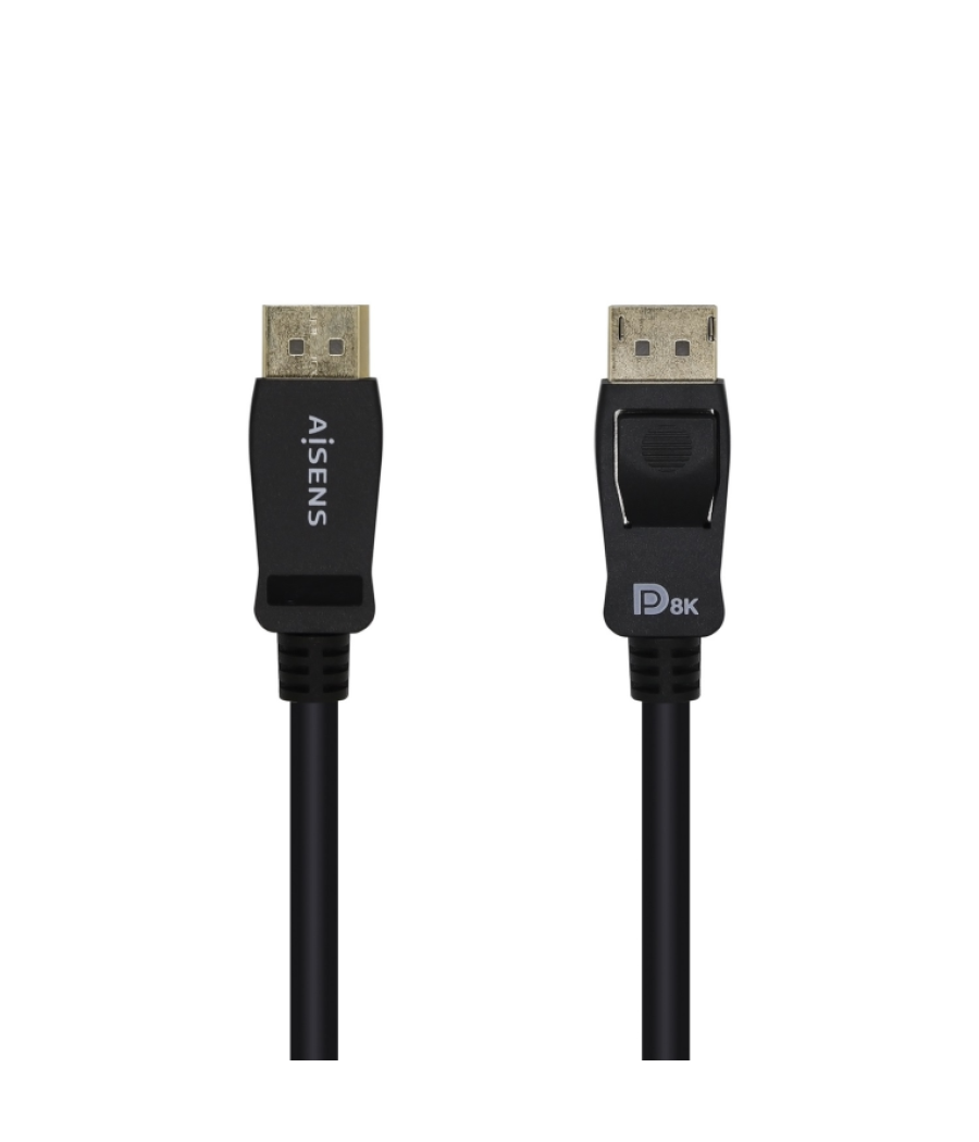 Cable aisens displayport certificado v1.4 8k60hz m/m 2.0m negro