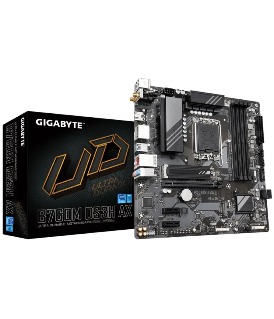 Placa base gigabyte b760m ds3h ax g12 1700 matx 4xddr5