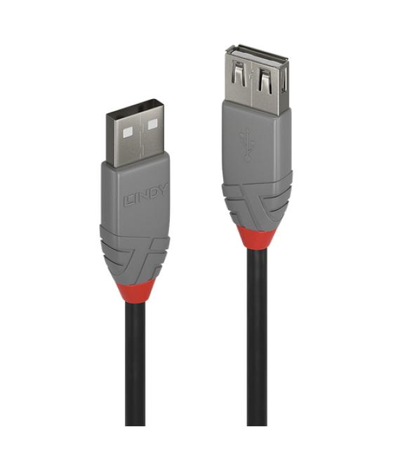 Lindy 36701 cable USB 0,5 m USB 2.0 USB A Negro, Gris