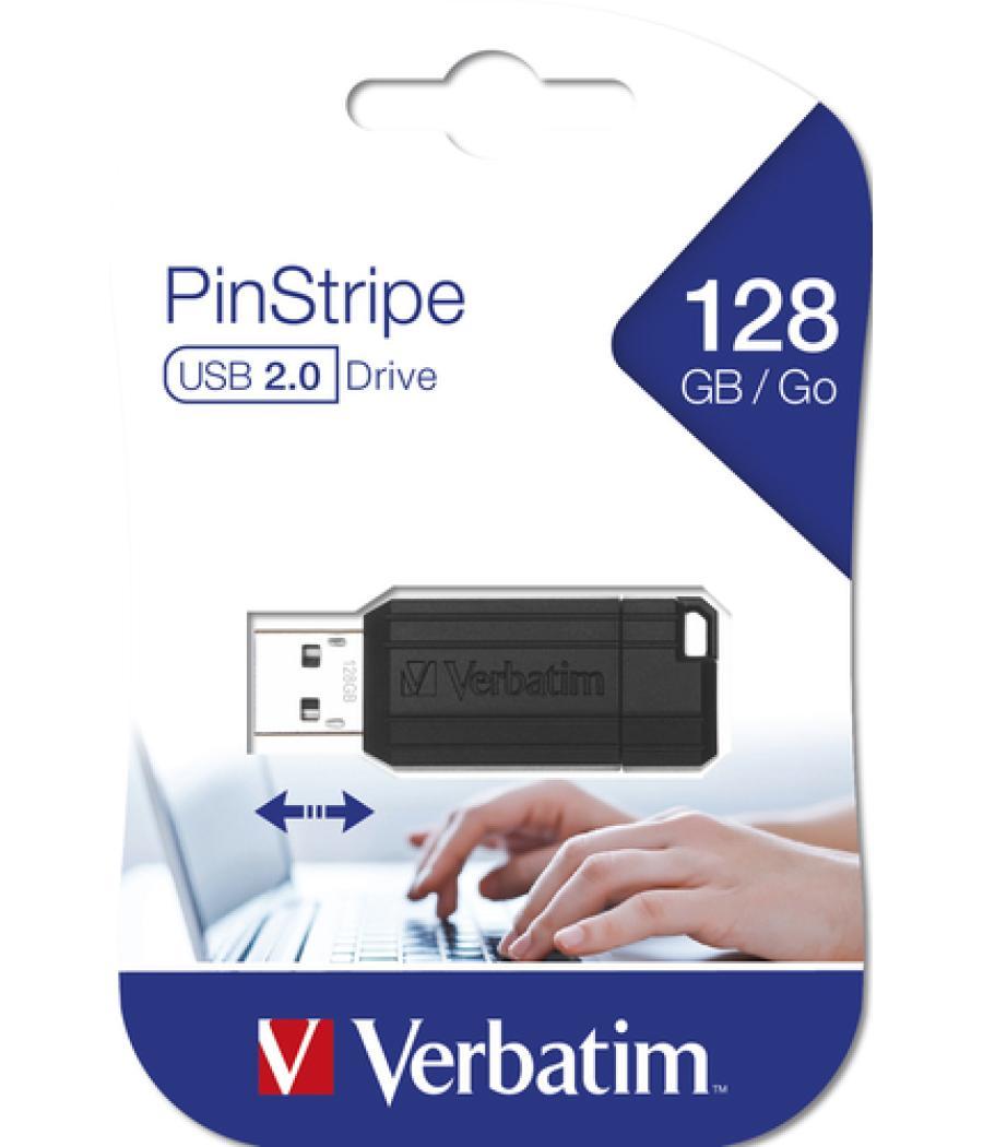 Verbatim PinStripe - Unidad USB de 128 GB - Negro