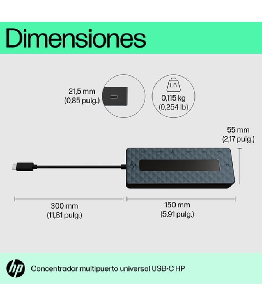 HP 50H98AA USB 3.2 Gen 1 (3.1 Gen 1) Type-C Negro