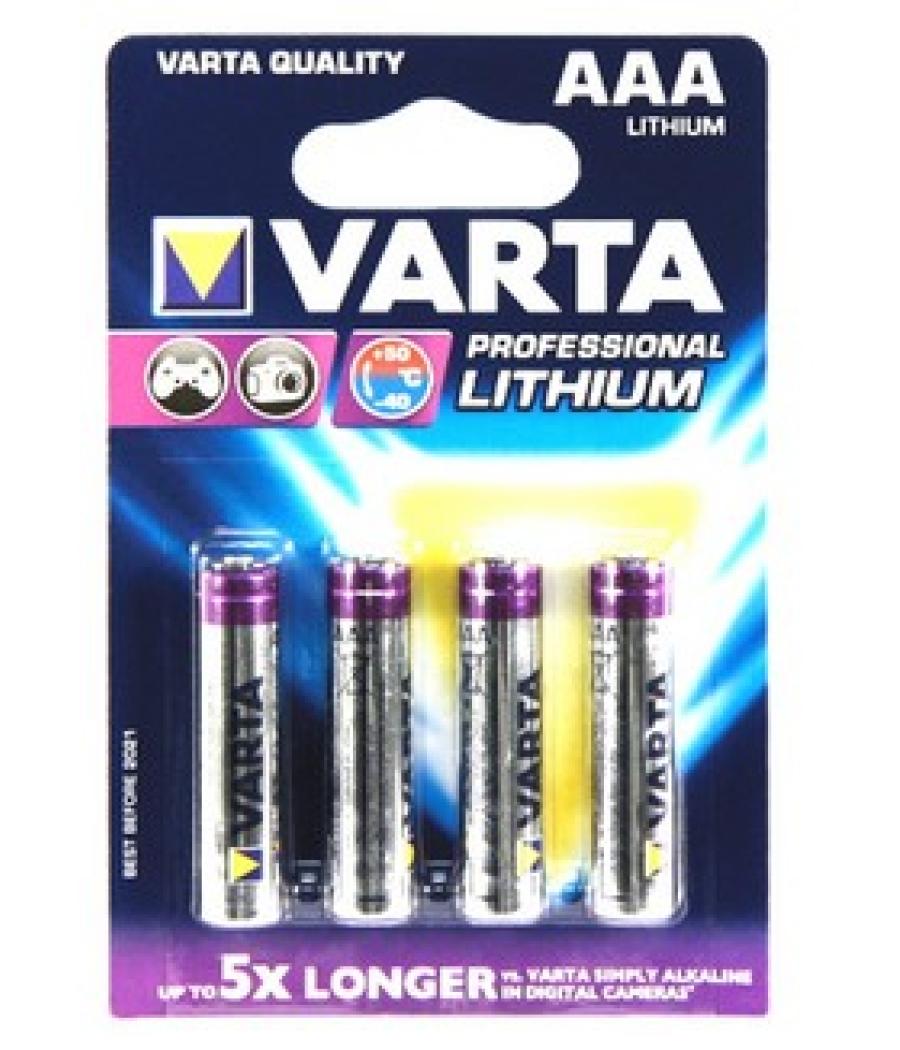 Varta 4x AAA Lithium Batería de un solo uso Litio