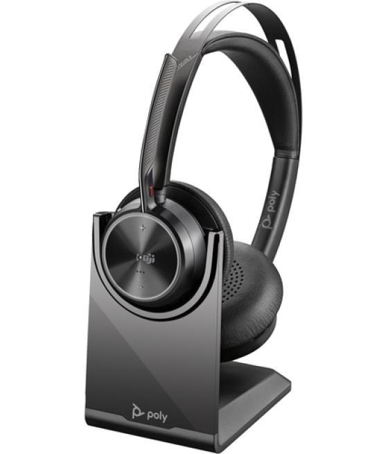 POLY Auriculares Voyager Focus 2-M con certificación para Microsoft Teams y soporte de carga