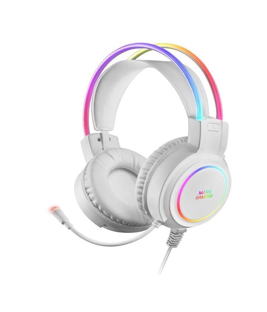 Auriculares gaming con micrófono mars gaming mhrgb/ jack 3.5/ blancos - Imagen 1