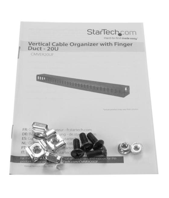 StarTech.com Gestor Organizador Vertical de Cableado con Lengüetas - 0U - 91cm