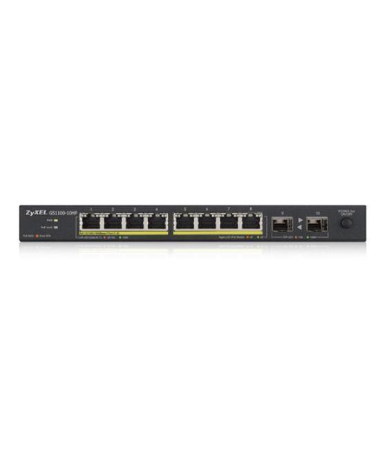 Zyxel GS1100-10HP switch No administrado Gigabit Ethernet (10/100/1000) Energía sobre Ethernet (PoE) 1U Negro