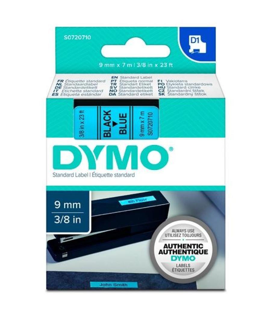 Dymo cinta de transferencia termica d1 40916. negro sobre azul de 9mmx7m. poliester autoadhesiva