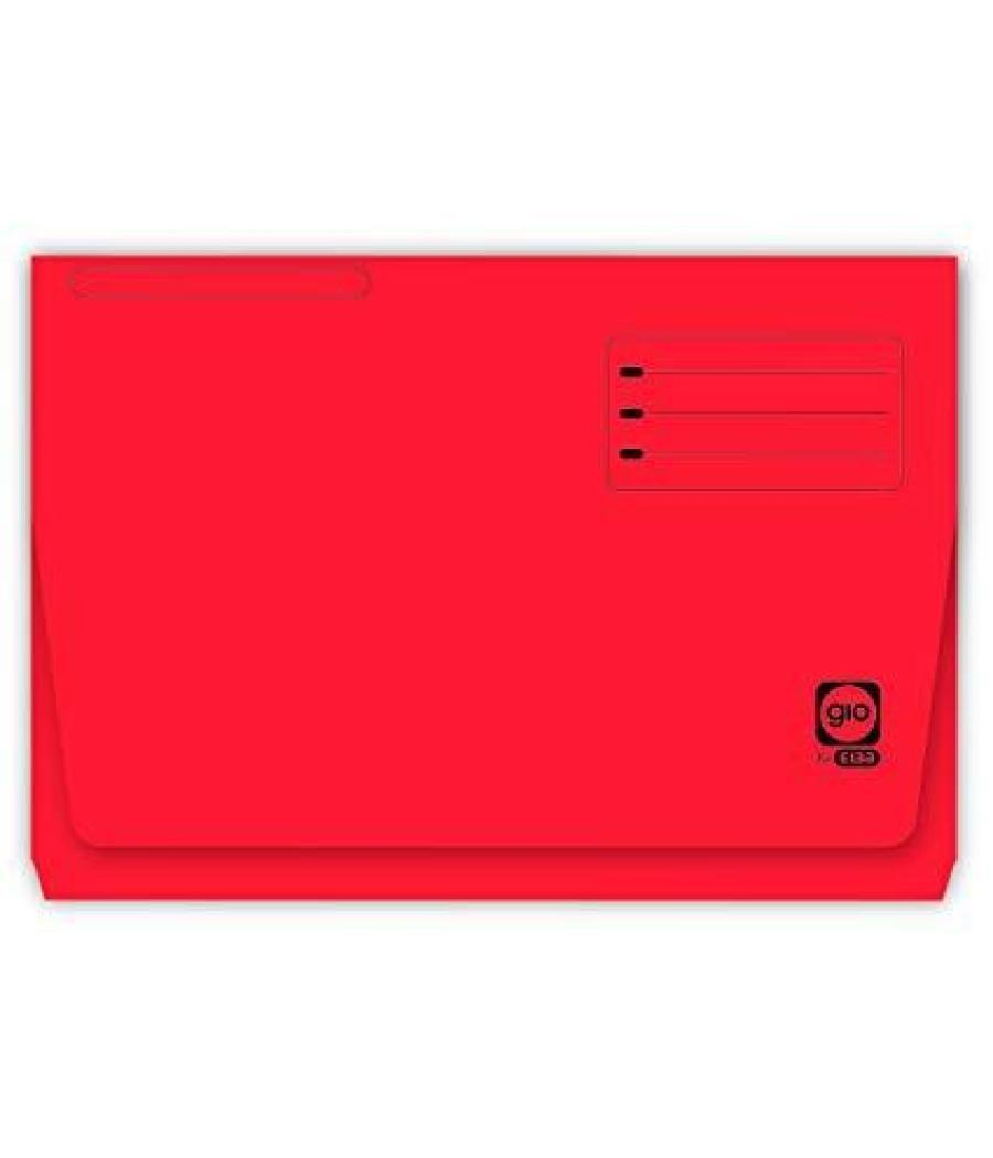 Gio subcarpeta con bolsa y solapa rojo intenso cartulina folio 320gr -25u-
