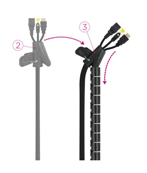 Organizador de cables flexible 25mm 3 m negro