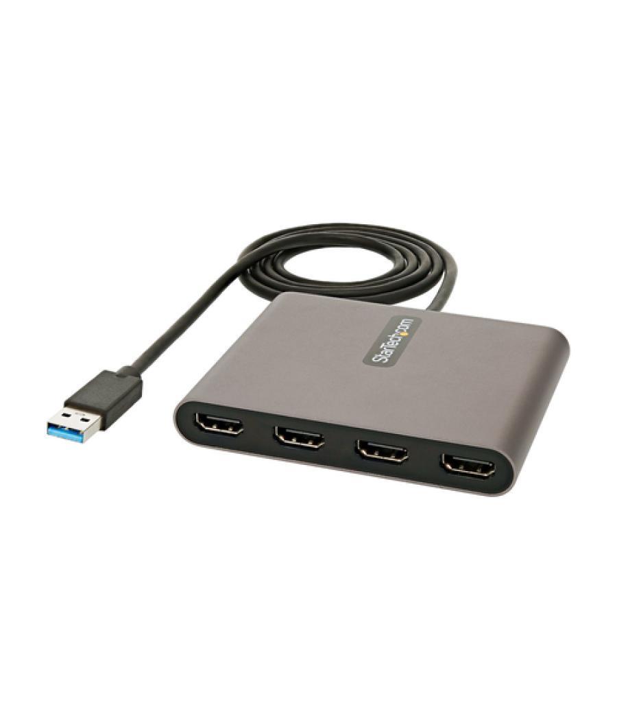 StarTech.com Adaptador USB 3.0 a 4 Puertos HDMI - Tarjeta Gráfica y de Vídeo Externa - Dongle Llave USB-A a 4x HDMI - 1080p a 60