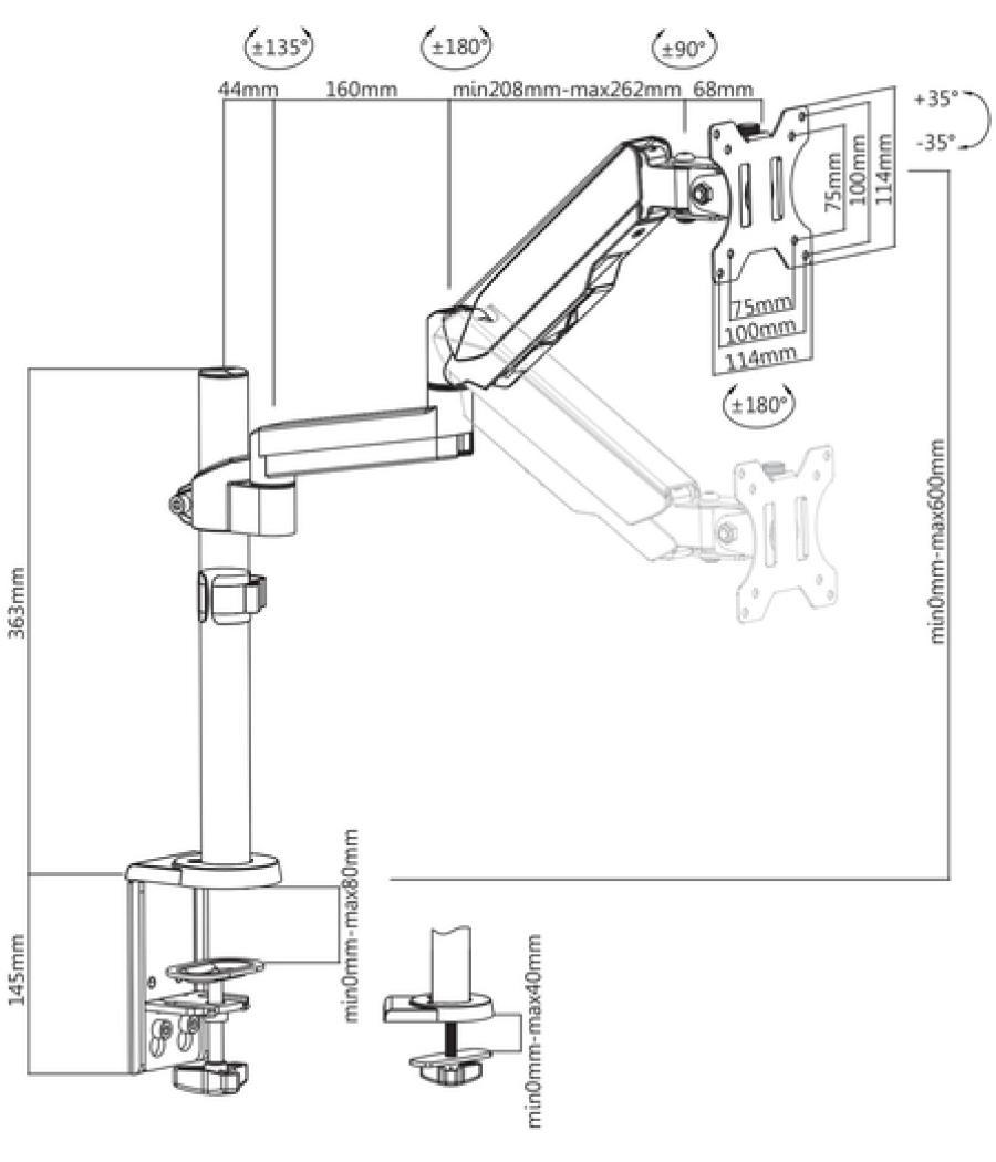 V7 Soporte para monitores con ajuste manual