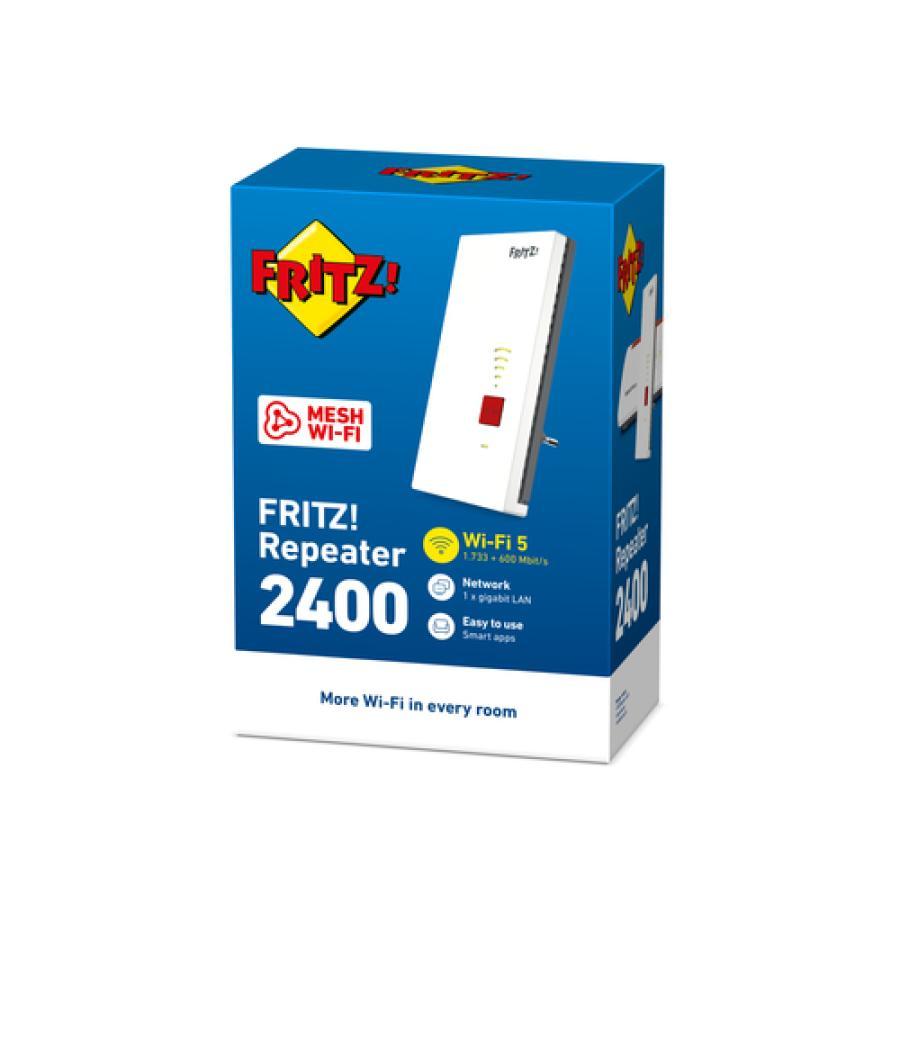 FRITZ!Repeater Repeater 2400 Transmisor y receptor de red Gris, Blanco 10, 100, 1000 Mbit/s