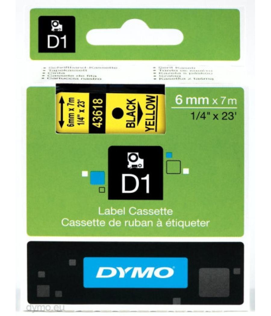 Cinta rotuladora d1 6mmx7m negro/amarillo dymo s0720790