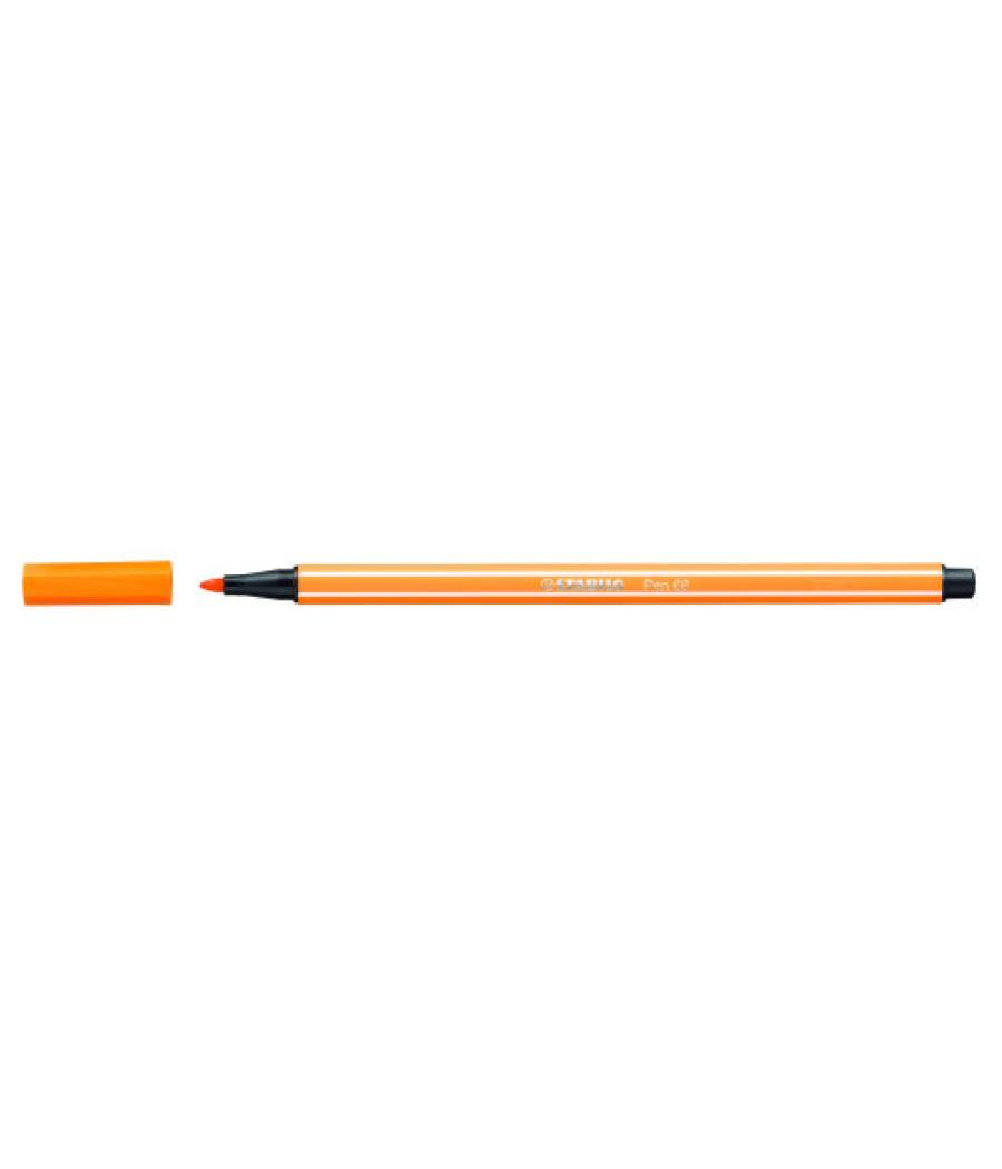 Rotulador punta fibra media 1mm. pen 68 naranja neon stabilo 68/054