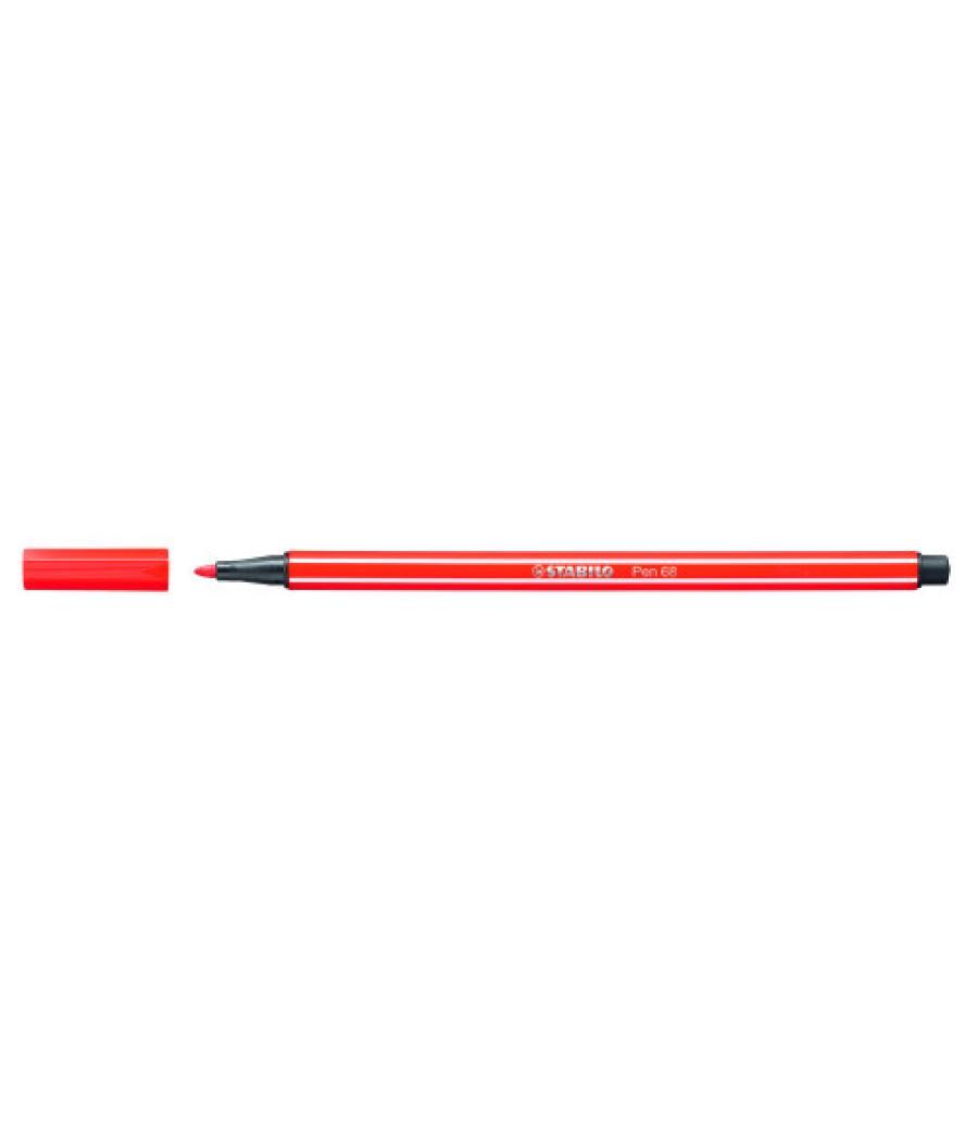 Rotulador punta fibra media 1mm. pen 68 rojo neon stabilo 68/040