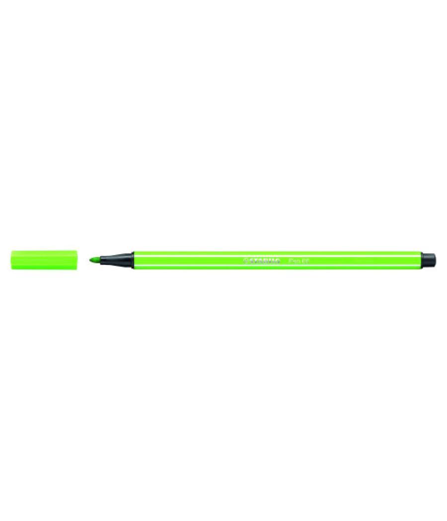 Rotulador punta fibra media 1mm. pen 68 verde neon stabilo 68/033