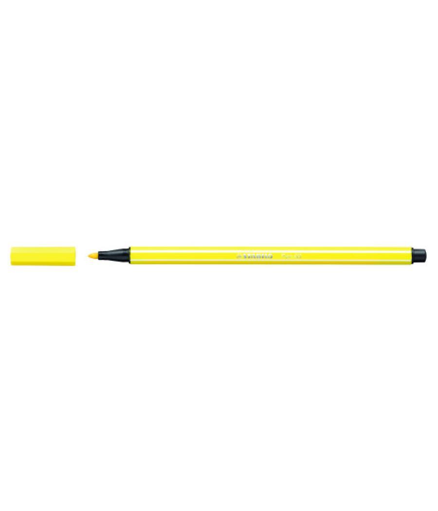 Rotulador punta fibra media 1mm. pen 68 amarillo neon stabilo 68/024