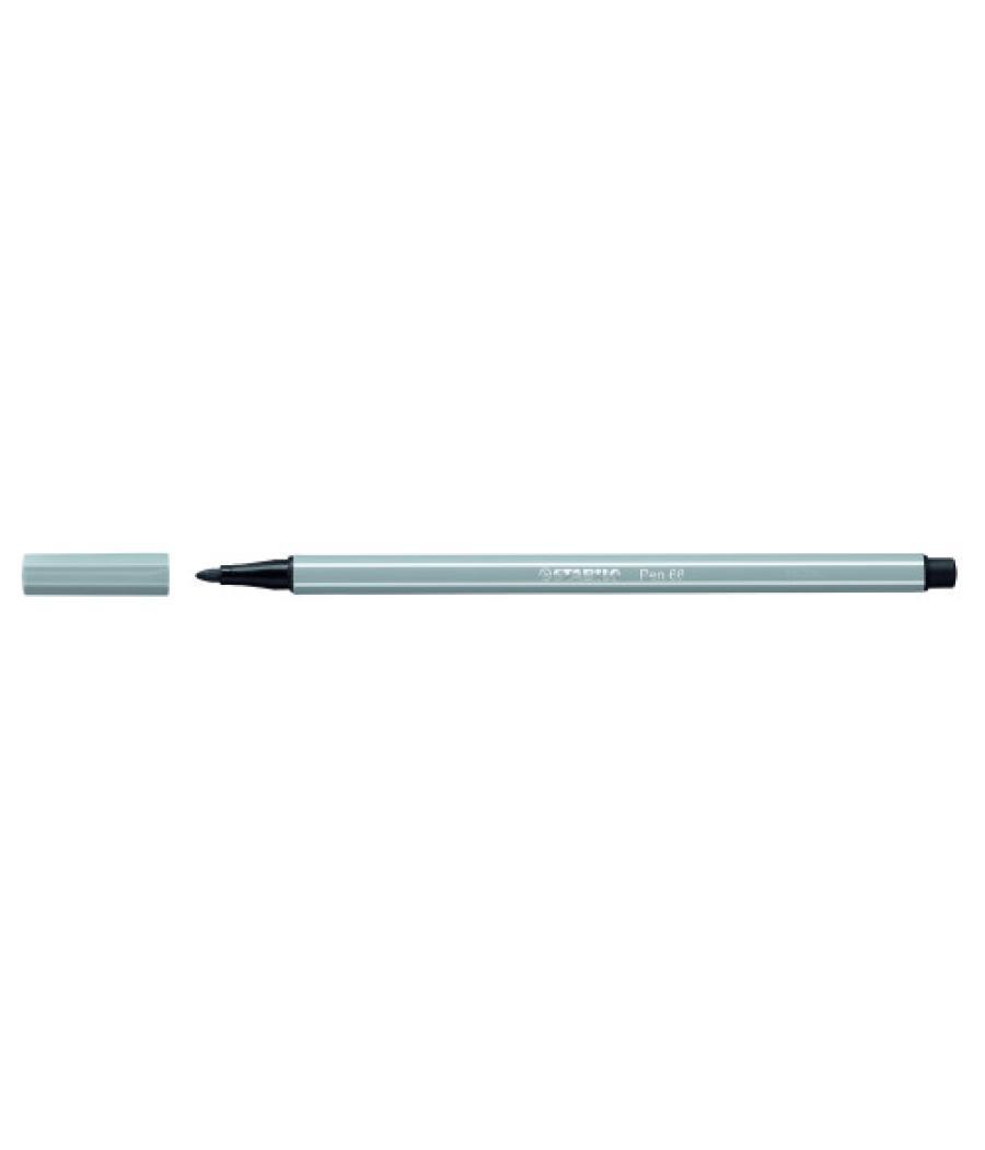 Rotulador punta fibra media 1mm. pen 68 gris medio stabilo 68/95