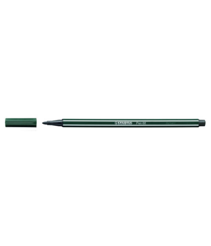 Rotulador punta fibra media 1mm. pen 68 verde tierra stabilo 68/63