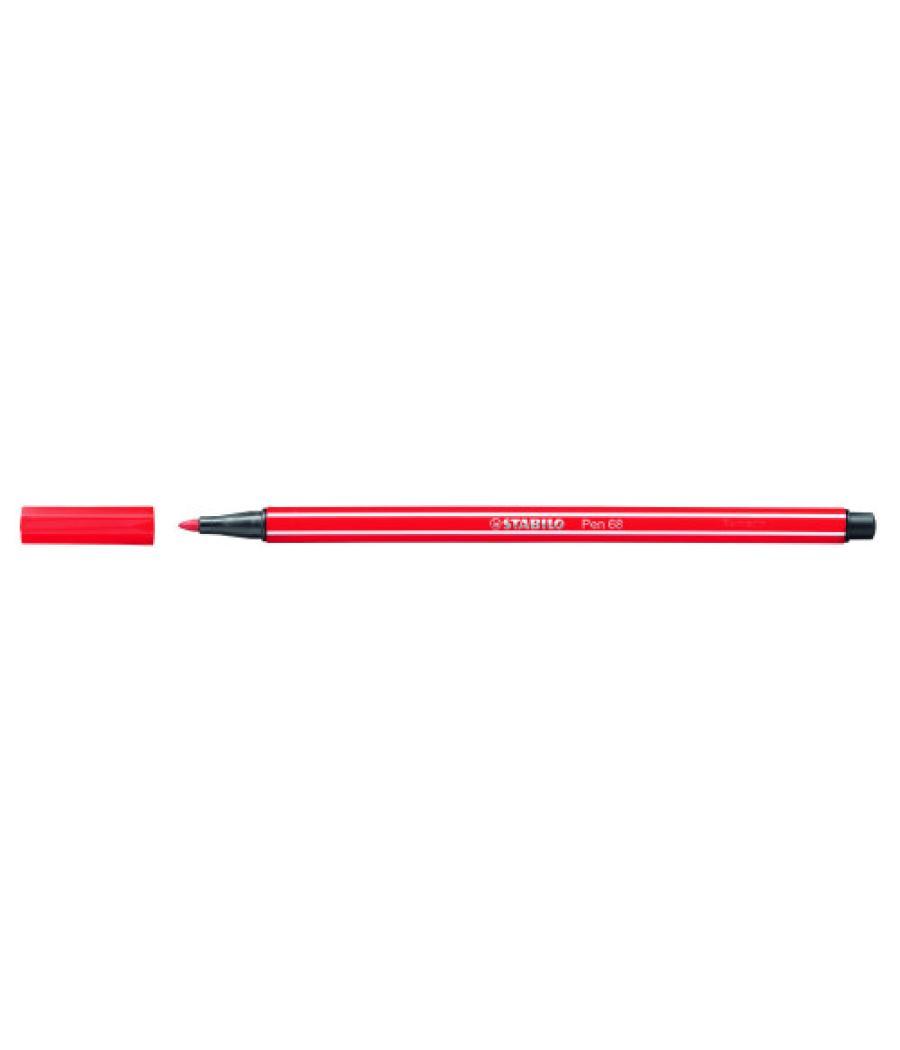 Rotulador punta fibra media 1mm. pen 68 rojo carmin stabilo 68/48