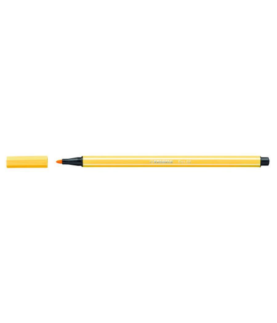 Rotulador punta fibra media 1mm. pen 68 amarillo stabilo 68/44