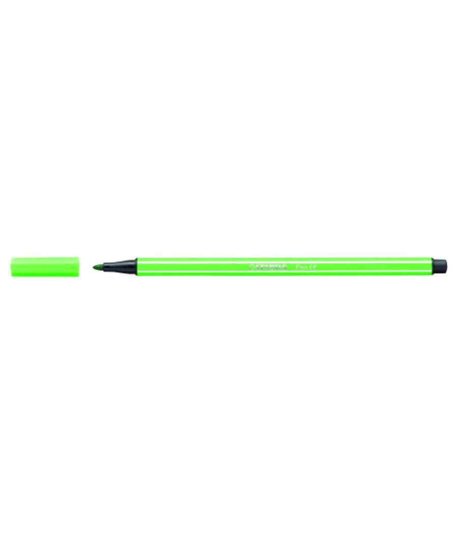 Rotulador punta fibra media 1mm. pen 68 verde hoja stabilo 68/43