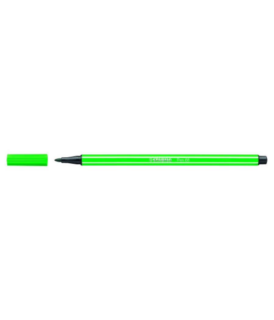 Rotulador punta fibra media 1mm. pen 68 verde stabilo 68/36