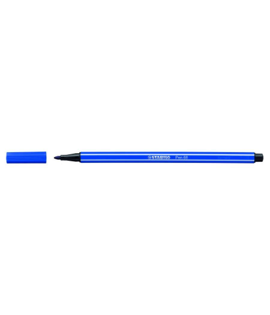 Rotulador punta fibra media 1mm. pen 68 azul marino stabilo 68/32