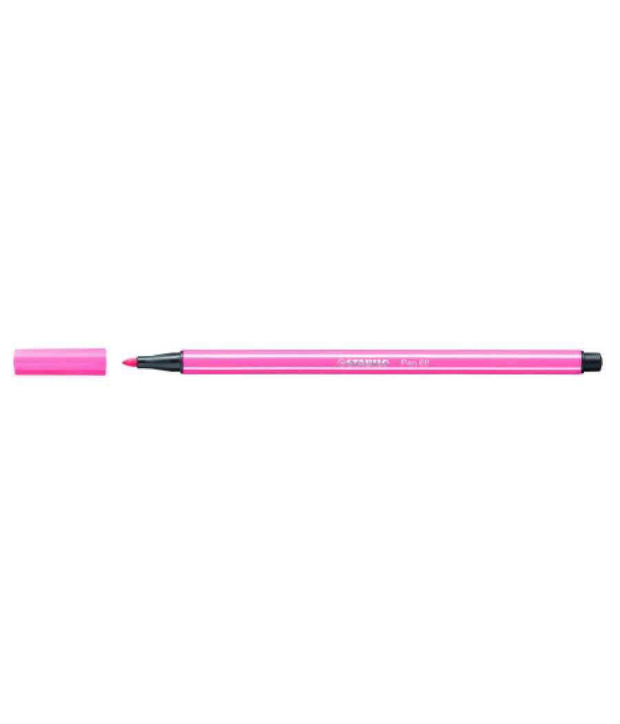 Rotulador punta fibra media 1mm. pen 68 rosa claro stabilo 68/29