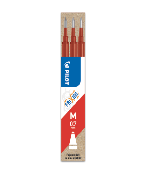 Pack 3 recambios frixion rojo pilot bls-fr7-r-s3