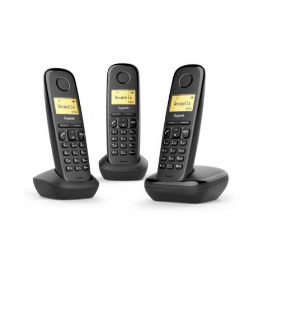 Gigaset a170 trio teléfono dect/analógico negro identificador de llamadas