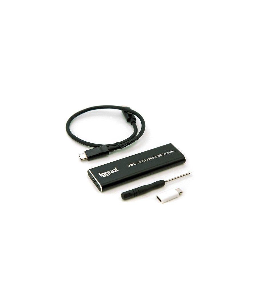 iggual Caja externa USB-C 3.1 SSD M.2 NVMe y SATA - Imagen 2