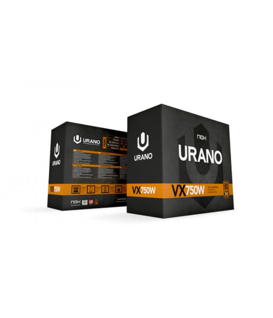 Nox urano vx bronze edition unidad de fuente de alimentación 750 w 20+4 pin atx atx negro, naranja
